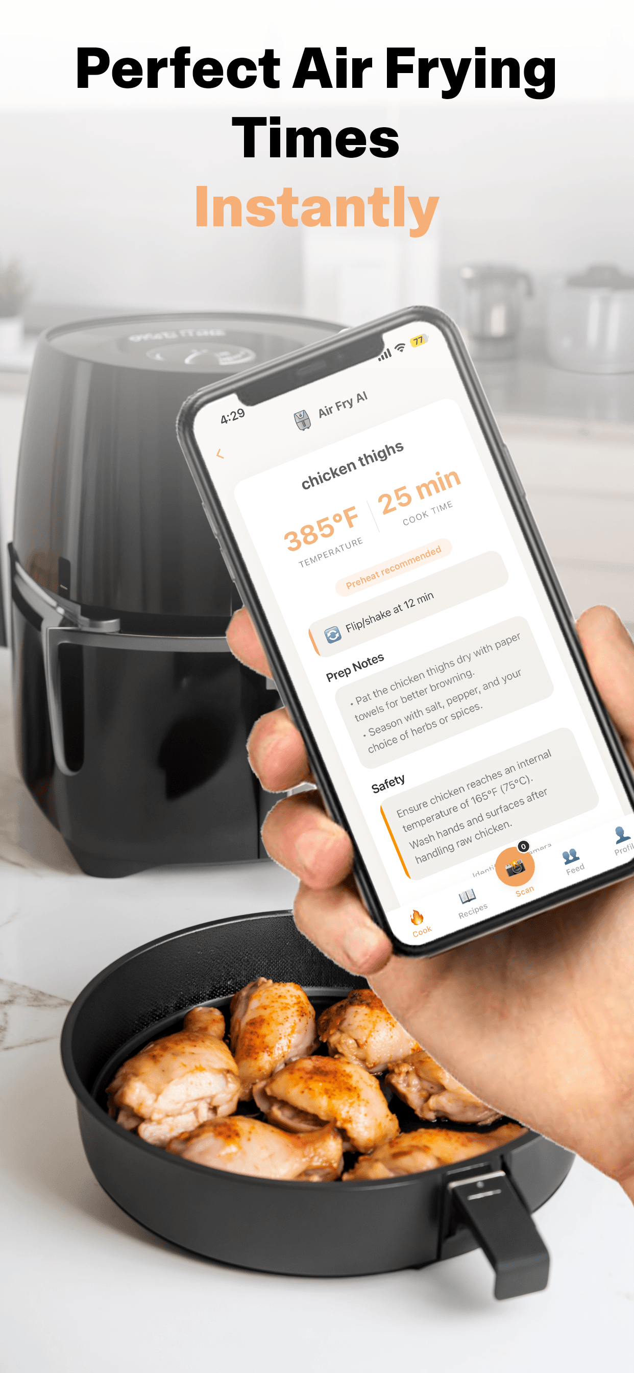 Perfect air frying times instantly