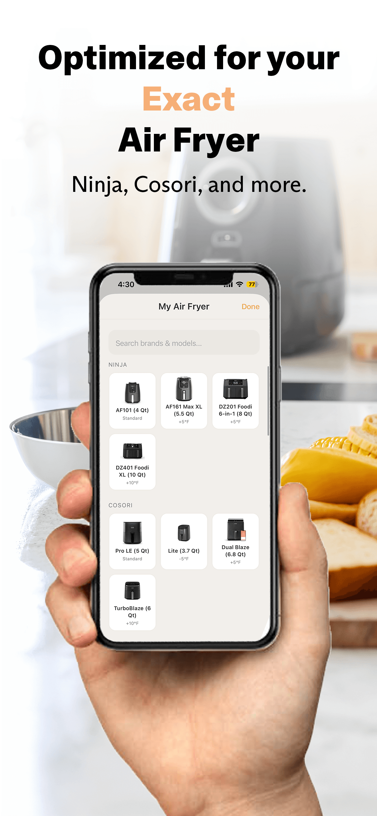 Optimized for your exact air fryer